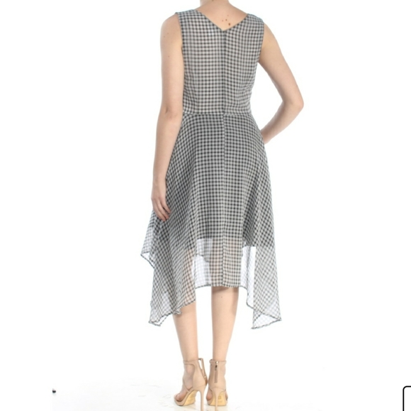 Bar III Black & White Gingham asymmetric hem dress - Picture 2 of 7